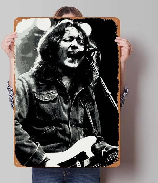 ZX ART Vintage Metallschild Rory Gallagher Rockmusik Wandkunst B/H: 40 x 30 cm - Bild 1