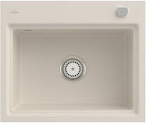 Villeroy & Boch Spüle Subway Style 60 S Flat bündig in Crema Beige mit Handbetätigung und Ablagegarn - Bild 1