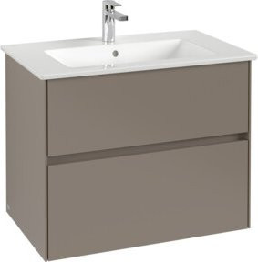V&B Waschtischunterschrank Collaro in Taupe mit mittigem Waschbecken, B/T/H: 76,1 x 48,0 x 61,0 cm - Bild 1