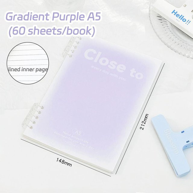 NATAWA A5 Loseblatt-Notizbuch mit 60 linierten Blättern in Violett - Bild 1