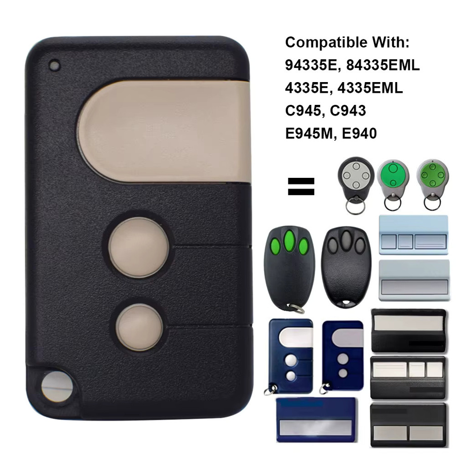 Merlin Fernbedienung mit Rollcode 433,92 MHz in Schwarz kompatibel mit 94335e 84335e 94335eml 84335eml C945 C943 C940 1A5639-7 - Bild 2