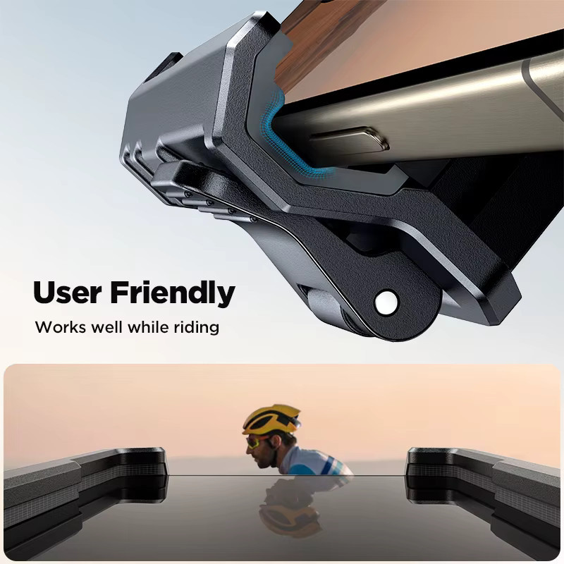 Joyroom Fahrrad und Motorrad Handyhalterung mit 360 Grad Drehung für Smartphones von 3,5 bis 8 Zoll in Schwarz - Bild 2
