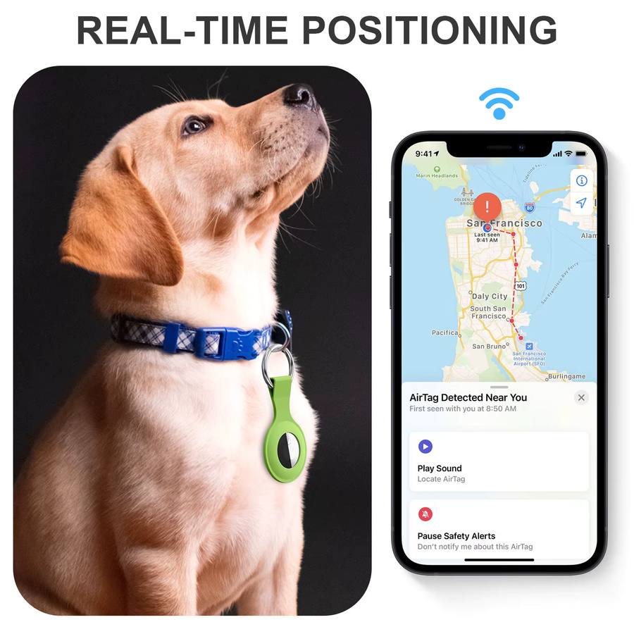 Silikonhülle für Apple AirTag in Orange mit Schlüsselanhänger als kratzfeste Schutzhülle und Tracker-Zubehör - Bild 2