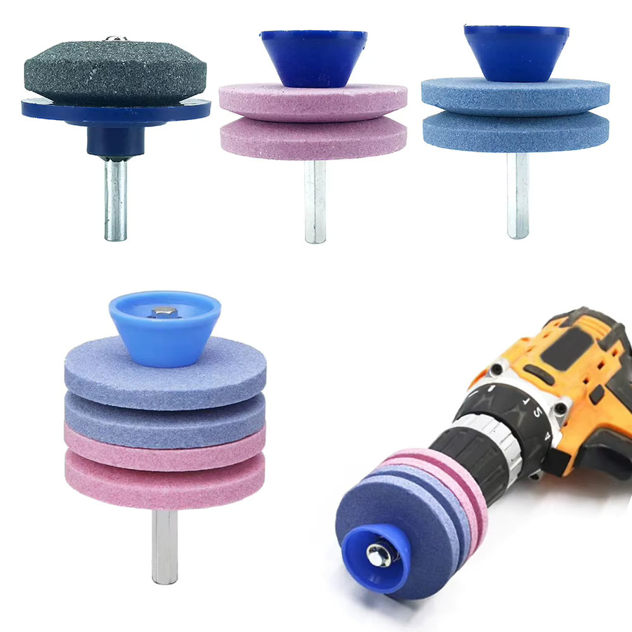 VIBRATITE Rasenmäher-Schleifscheibe als tragbarer Wetzstein in Blau und Multicolour für Elektro-Rasenmäher - Bild 5