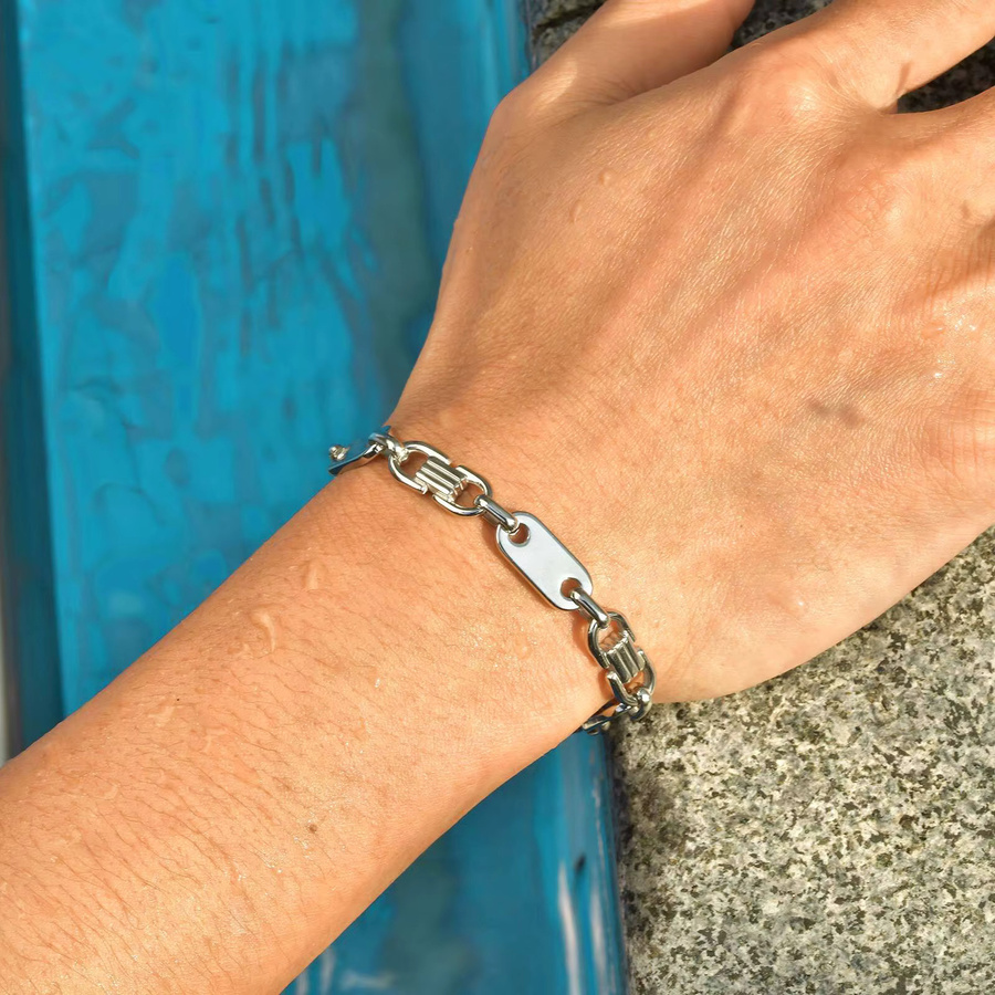 VNOX Kettenarmband Edelstahl, Silber, Herren - Bild 3