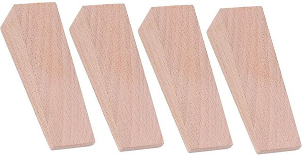4er Set GoolRC Türstopper aus Holz in Braun, rutschfest und ohne Nagelung installierbar
