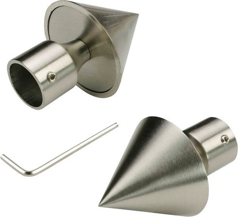 LIEDECO Endstück France Kegel aus Metall in Silber, Durchmesser: 20 mm - Bild 1