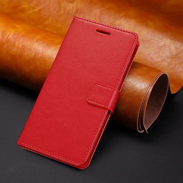 Luxus Leder-Handytasche im Buchdesign mit Kartensteckplatz und Ständer für Samsung Galaxy A55 5G (SM-A556B), Farbe: Rot - Bild 1