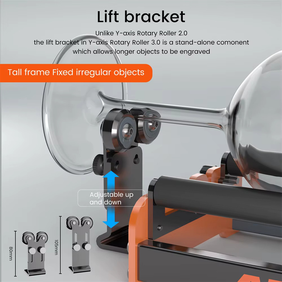 ACMER M2 Laser-Rotationswalze universelles Y-Achsen-Rotationsmodul für 360 Grad Gravur und gebogene Objekte - Bild 2
