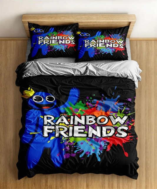 Bettwäsche Set Graffiti Regenbogenfreunde Cartoon aus Polyester, Mehrfarbig, B/H: 135 x 200 cm - Bild 1