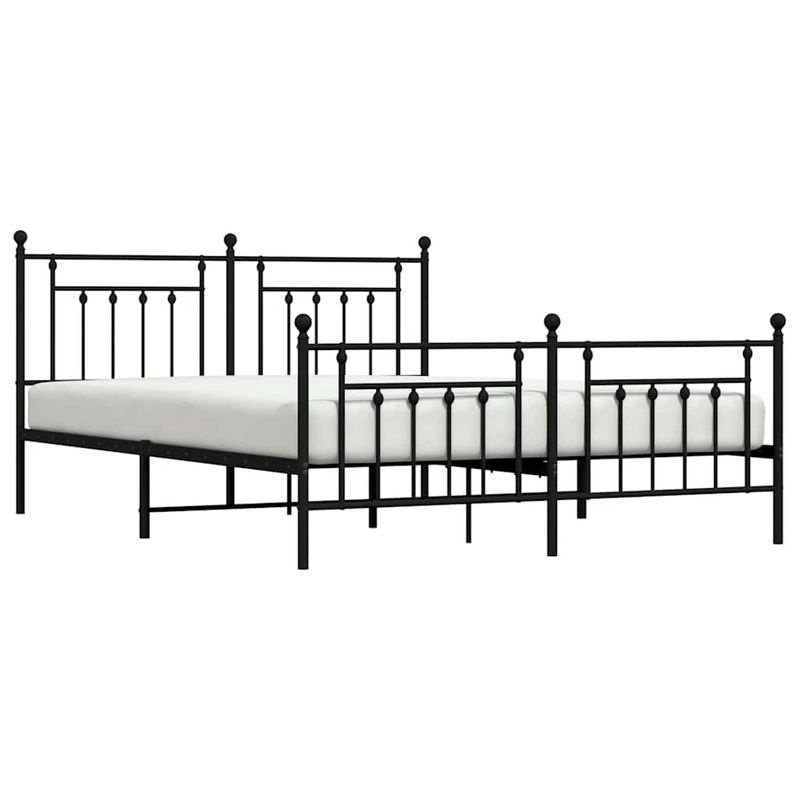 Vidaxl Metall-Bettgestell mit Kopfteil und Fußteil in Schwarz im Industrial-Design, B/T/H: 183 x 213 cm - Bild 2