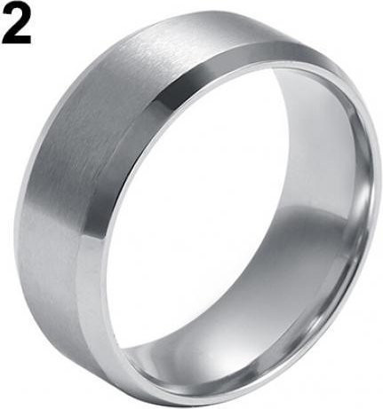 KaiTingu Jewelry Ring Titanstahl, silber, 8 mm, Unisex - Bild 1