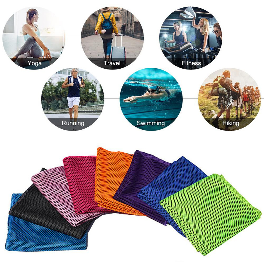 2er-Pack TOMTOP JMS kühlende Reise-Eishandtücher, weich und atmungsaktiv für Sport und Fitness, Black & Green - Bild 2