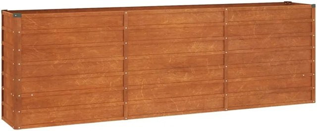 vidaXL Hochbeet aus Cortenstahl in Rostoptik, Braun, B/T/H: 240 x 40 x 77 cm - Bild 1