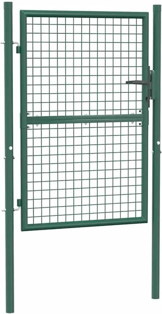 vidaXL Gartentor aus Stahl in Grün, B: 100 cm, H: 125 cm - Bild 1