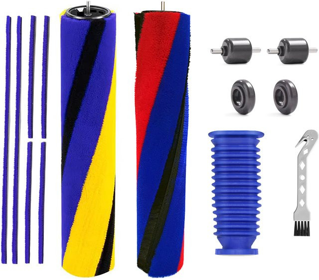 Dyson Soft Roller Brush Bar mit Plüschstreifen in Rot und Multicolour für Gen5, V8 Slim, V10 Slim, V12 Detect Slim, V15S und V15 Detect Slim Staubsauger Ersatzteil - Bild 1