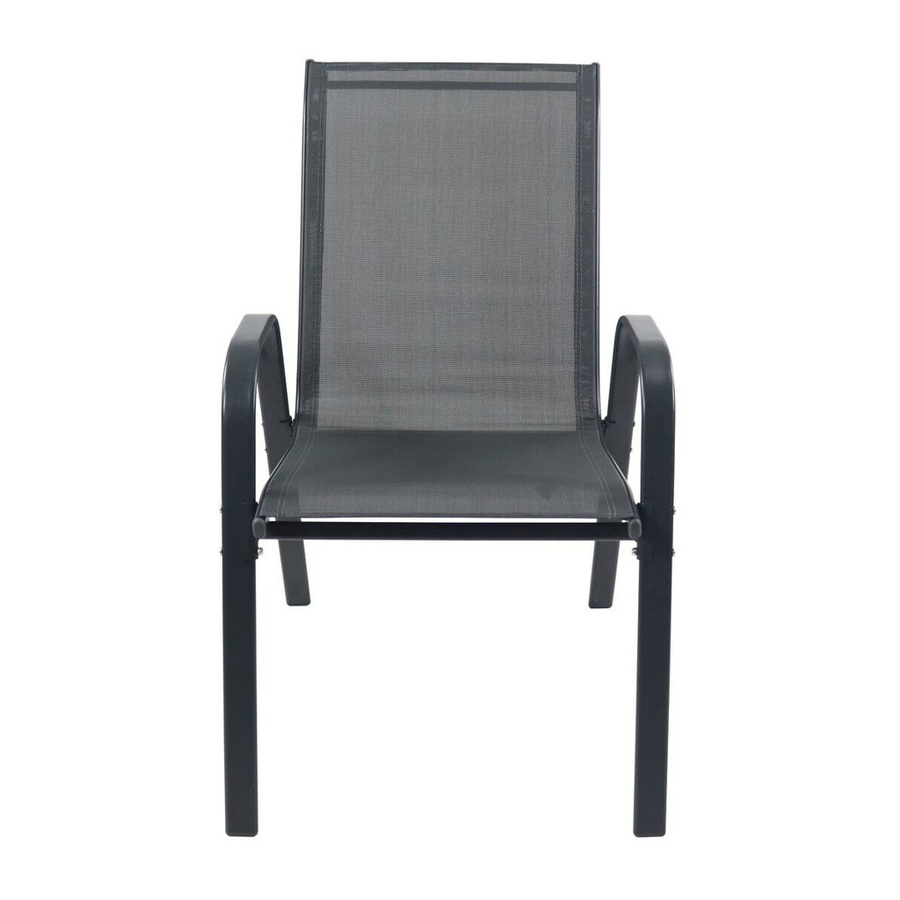 VCM 6er Set Gartenstühle aus Metall mit Textilene in Anthrazit, stapelbare Outdoor-Stühle für Garten, Balkon und Terrasse, B/H/T: 56 x 89 x 73 cm - Bild 2