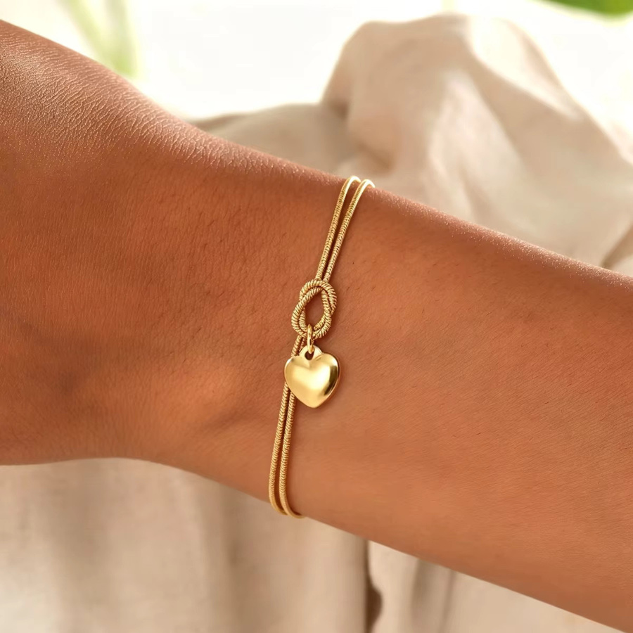 LUXUKISSKIDS Armband, Edelstahl, Gold, Herzanhänger, Unisex - Bild 2