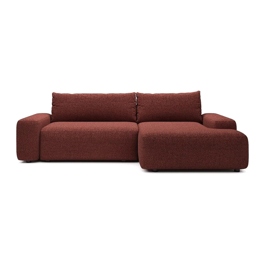 Vente-unique Schlafsofa Daviso in Bordeaux Rot, modernes L-Shape Ecksofa mit Stoffbezug und abnehmbaren Bezügen, Breite: 264 cm - Bild 2