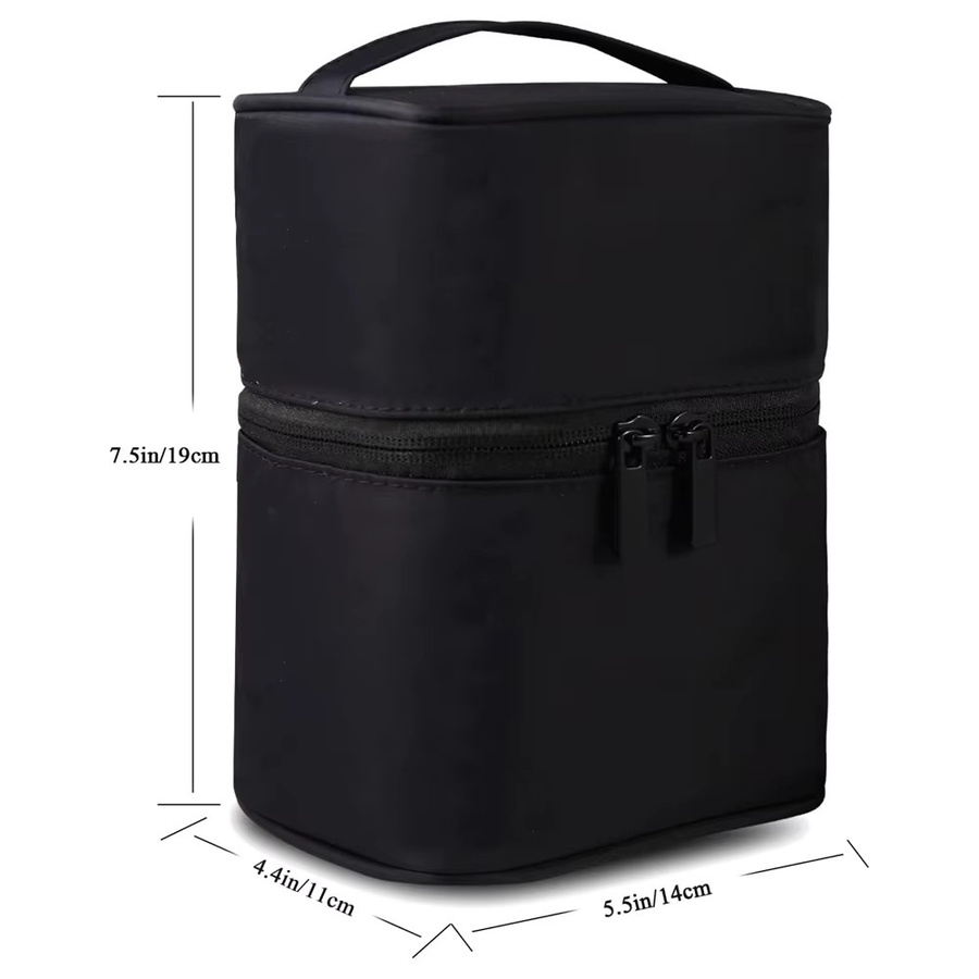 WEPPKK Reise-Kulturbeutel für Damen in Schwarz, großer Make-up-Organizer für Toilettenartikel und Kosmetika, B/T/H: 19,0 x 14,0 cm - Bild 6