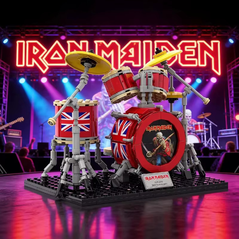 Bandai Gitarren-Trommel-Ständer-Bausatz, Modell Rockband-Inspiriertes Puzzle, DIY Mini-Spielzeug - Bild 2