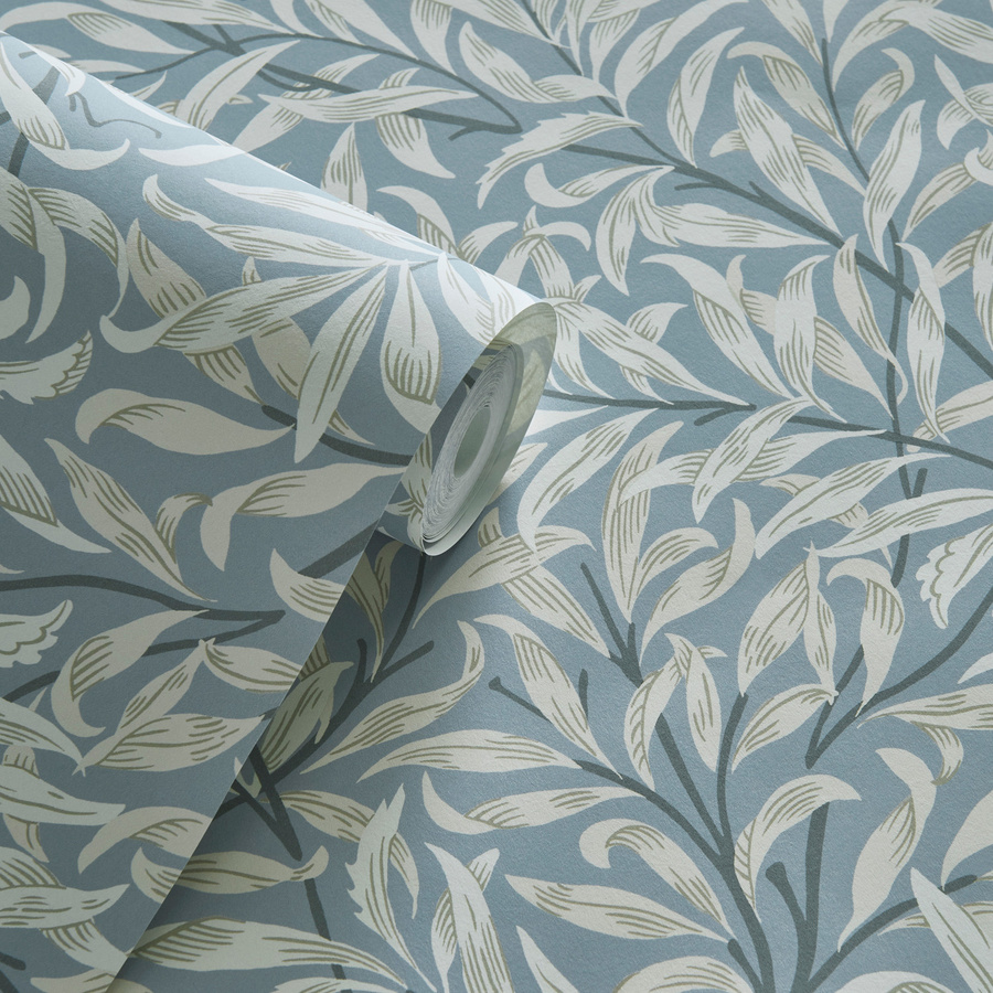 Clarke & Clarke Tapete Willow Boughs in Dove mit floralem Art Nouveau Design und botanischem Muster - Bild 1