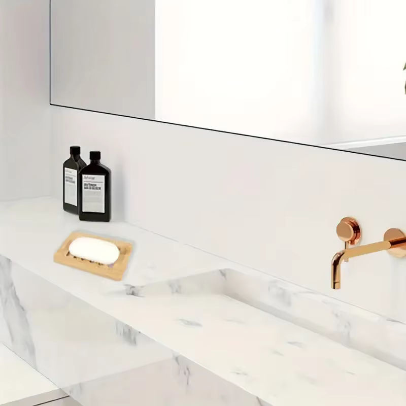YANKE Bambus-Seifenschale mit Drainage in Braun – Rechteckiger Seifenhalter aus Holz für Badezimmer und Küche - Bild 4