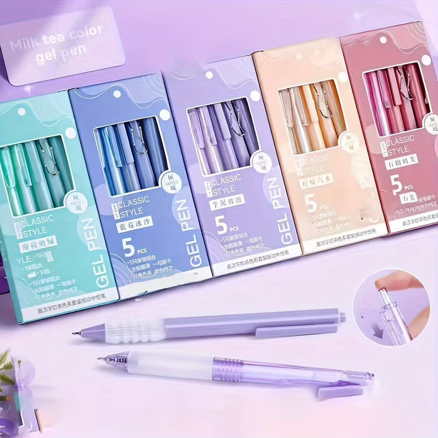 Morandi Gel-Stifte Set mit 5 Farben, schnell trocknende Tinte und mittlere Spitze, 5 Stück - Bild 3