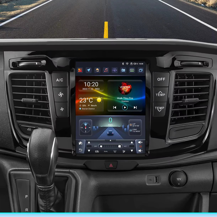 Hizpo Android 14 Autoradio für Ford Transit 2021-2023 mit 9,7 Zoll vertikalem Tesla-Stil Bildschirm, Carplay, GPS, 4G und Bluetooth in Schwarz - Bild 7