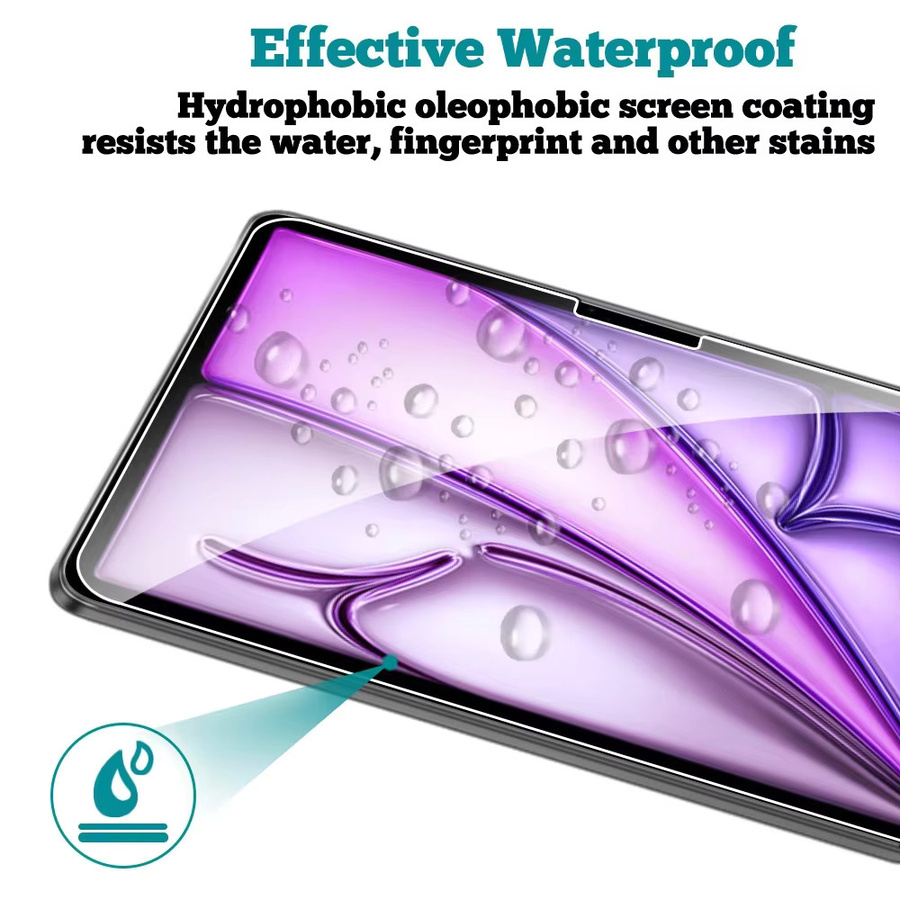 Displayschutz aus gehärtetem Glas für Apple iPad Pro 12.9 11 M3 M5 2025 sowie iPad Air 13 11 2024 M4 M2 Air 5, transparent, kratzfest - Bild 6