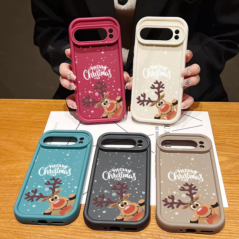 Stoßfeste Silikon-Handyschutzhülle mit Weihnachtsmuster für Google Pixel 9 Pro XL, 8 Pro, 8A und 7A in Braun und Multicolour - Bild 3