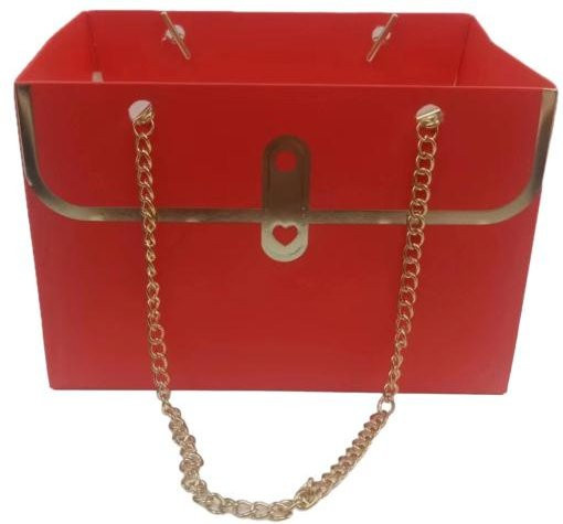 Void Studio Geschenkbox aus Papier mit Metallkette in Rot für Blumenstrauß-Aufbewahrung und Bastelverpackungen - Bild 1