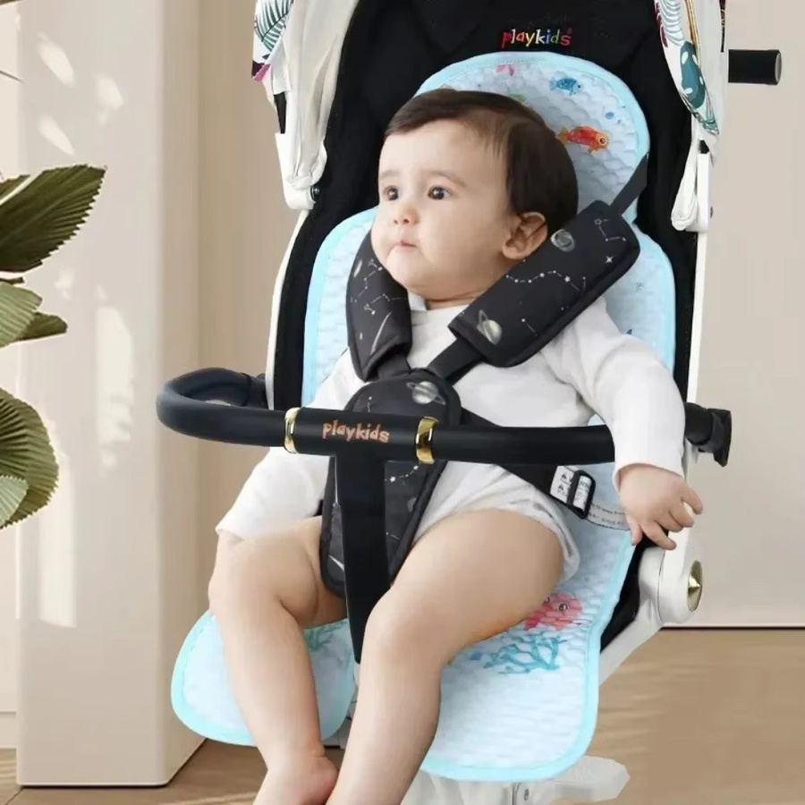 Atmungsaktive Kühlauflage für Kinderwagen und Autositze in Blau - Bild 3