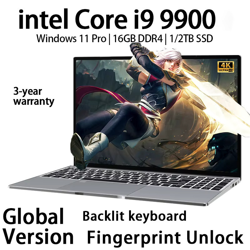 FUCHU Gaming Laptop 15,6 Zoll mit Windows 11, Intel Core i9, 16GB RAM und 1TB SSD in Silber - Bild 4