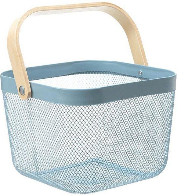 CosyHome Obstsieb aus Metall mit Griff in Blau - Bild 1