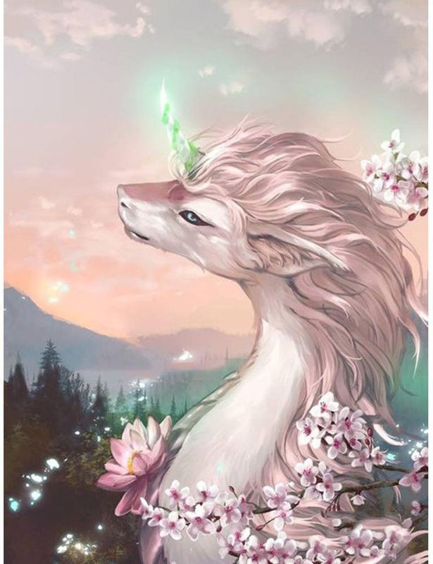 FIYO Diamond Painting Set Einhorn Motiv als DIY Diamantmosaik Wanddeko B/H: 20 x 30 cm - Bild 1