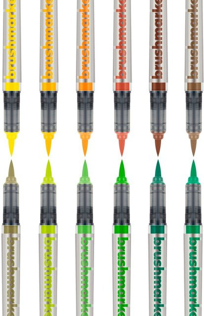 Karin Brushmarker PRO Set mit 12 Farben in Sun and Tree Colors, Mehrfarbig - Bild 1
