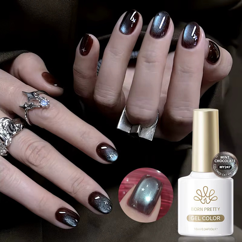 BORN PRETTY Mint Chocolate Gel-Nagellack, 10 ml, Schimmernd - Bild 3