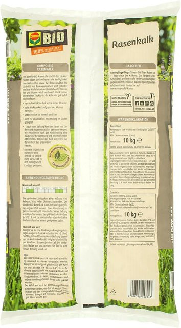 Compo BIO Rasenkalk zur natürlichen pH-Wert-Regulierung, 10 kg - Bild 1