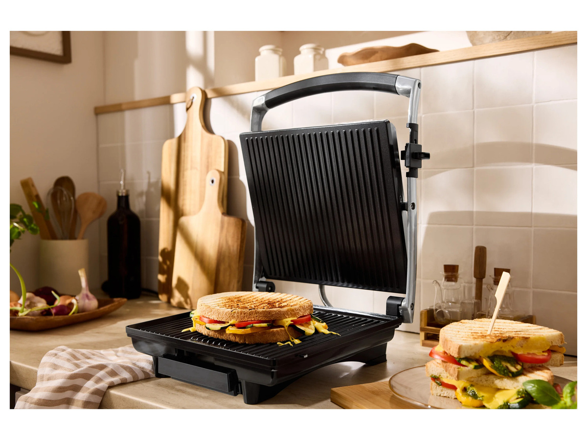 SILVERCREST Panini Maker SPM 2000 E2 aus Edelstahl und Aluminium in Silber - Bild 2