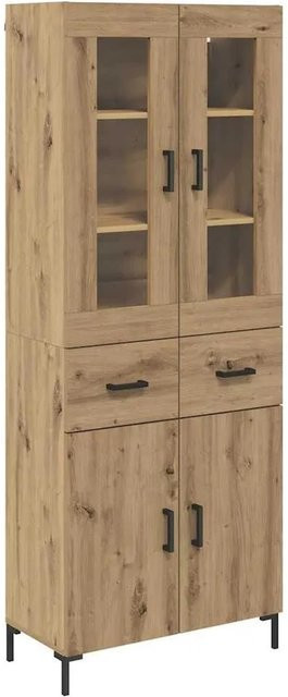 vidaXL Highboard 2-teilig Artisan-Eiche in Braun mit Glastüren und Schubladen B/T/H: 69,5 x 34 x 180 cm - Bild 1