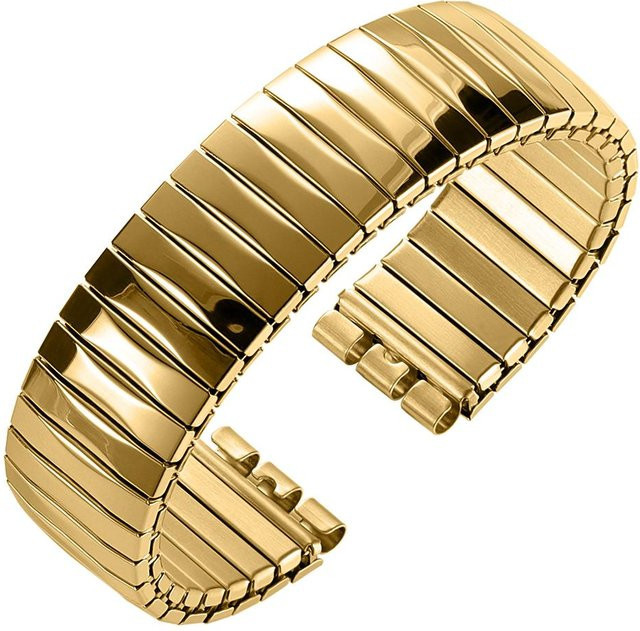 qinband Uhrenarmband Edelstahl, beige, 17mm 20mm, Unisex - Bild 1