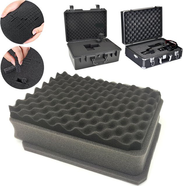 Stoßfester DIY-Schaumstoff als handreißbares Schwammgitter und Verpackungsblock in Schwarz - Bild 1