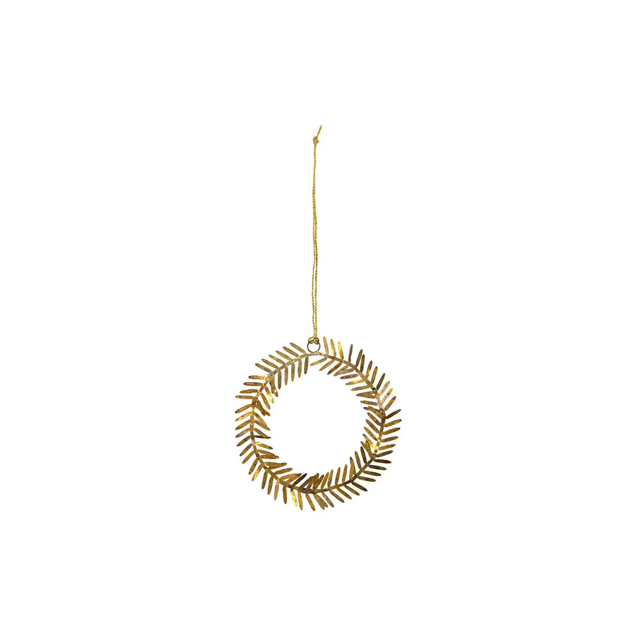 House Doctor Weihnachtsornament in Kranzform aus Metall, Farbe Gold, Durchmesser: 9 cm - Bild 1