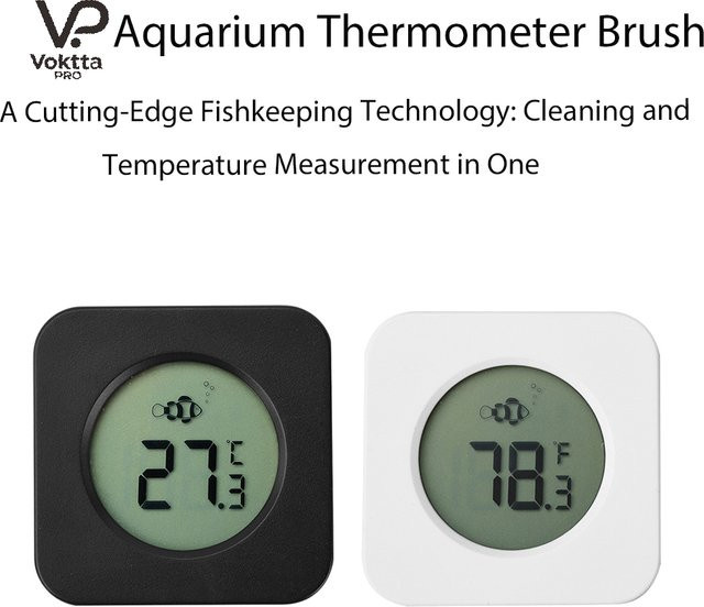Voktta LCD Digital Aquarium-Thermometer in Weiß mit magnetischer Temperaturanzeige für dein Fischbecken - Bild 1