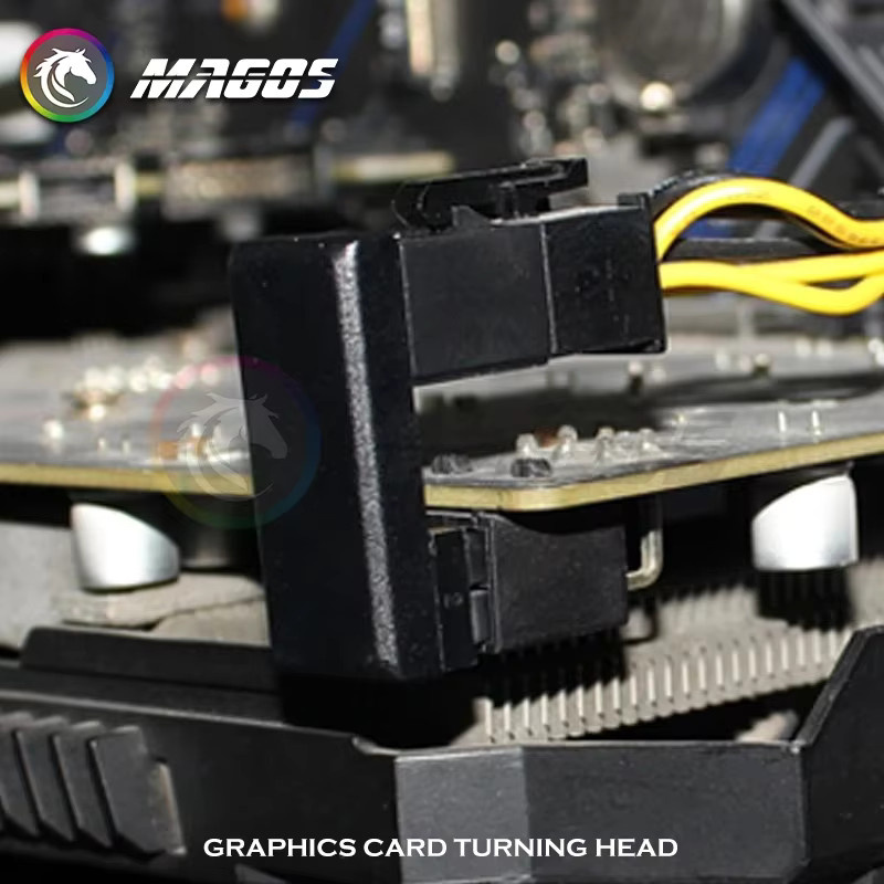 Flying Elephant Grafikkarten-Power-Steering-Adapter 180 Grad VGA PSU Winkelstecker für PCIE 6-Pin und 8-Pin in Schwarz - Bild 4