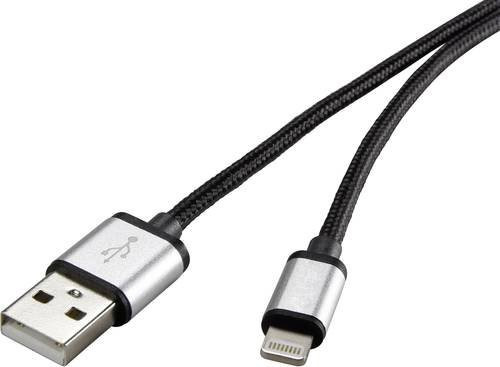 Renkforce Lightning Anschlusskabel für Apple iPod, iPad und iPhone in Schwarz, Länge: 0,5 m - Bild 1