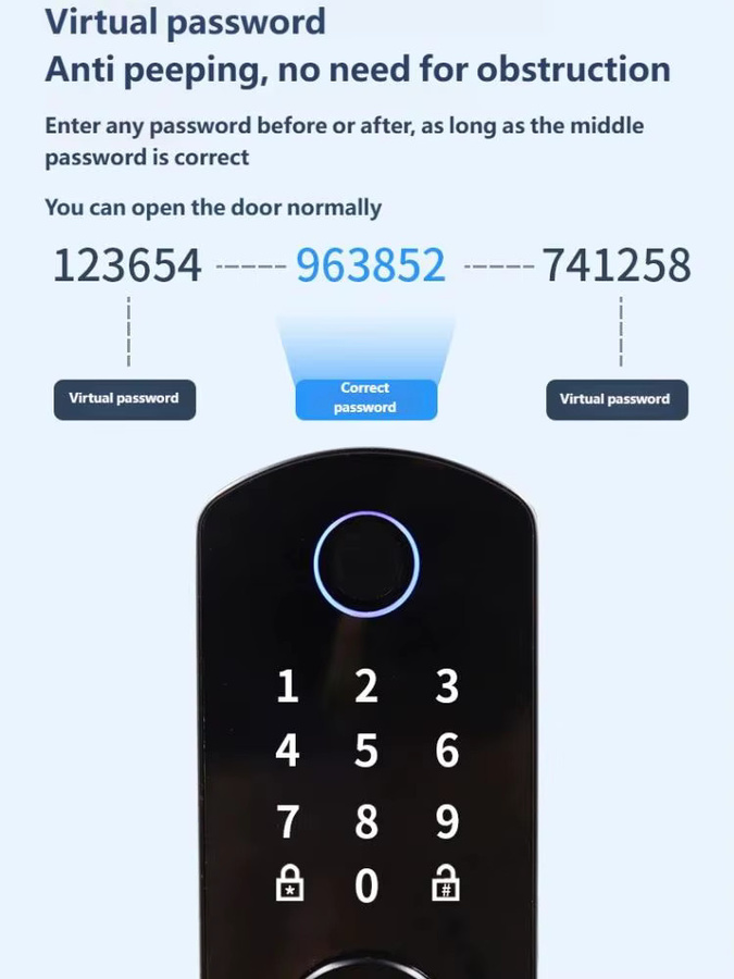 Intelligentes Fingerabdruck-Türschloss in Schwarz mit App-Steuerung und schlüssellosem Zugang - Bild 5