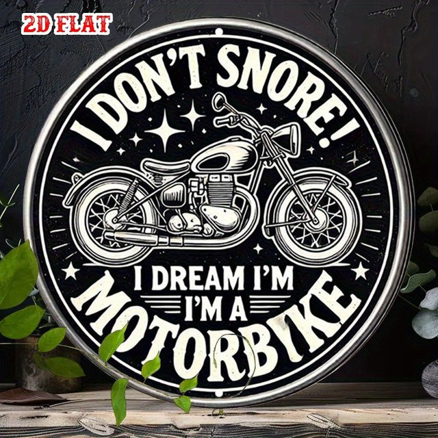 Rundes Aluminiumschild Potdemiel I Don't Snore in Schwarz als rustikale Metallwandkunst für dein Zuhause - Bild 1