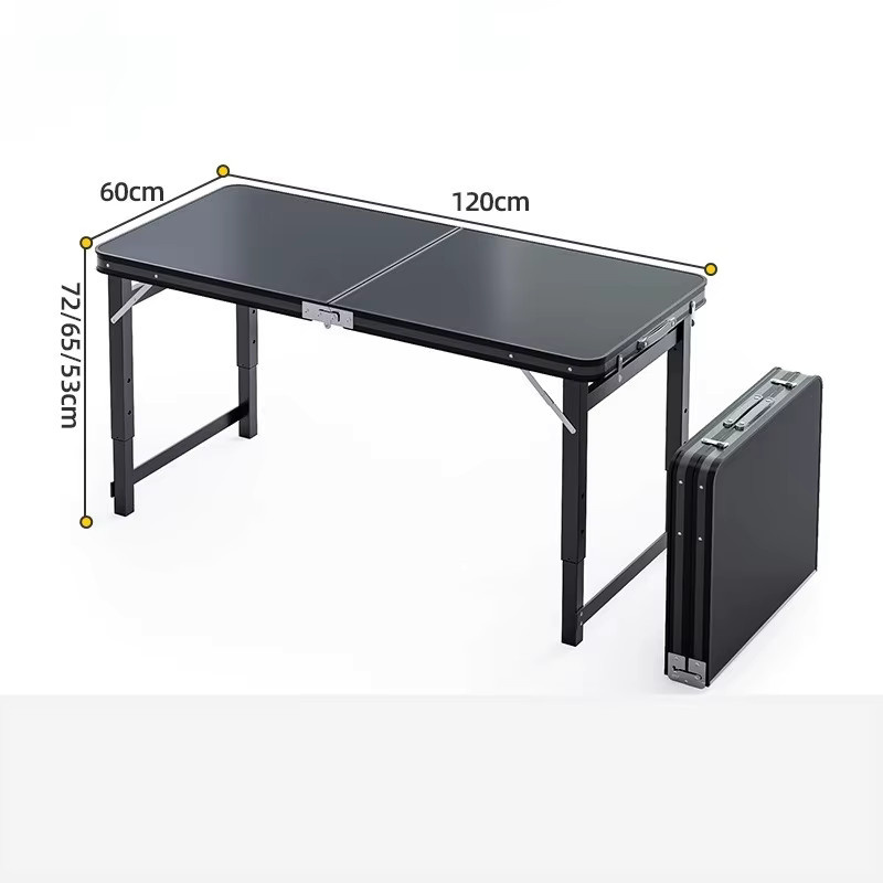 LIUSHADUOLA Klappbarer Outdoor-Tisch in Grau, Tragbarer Faltbarer Picknicktisch für Camping und Nachtmarkt, Größe S - Bild 2